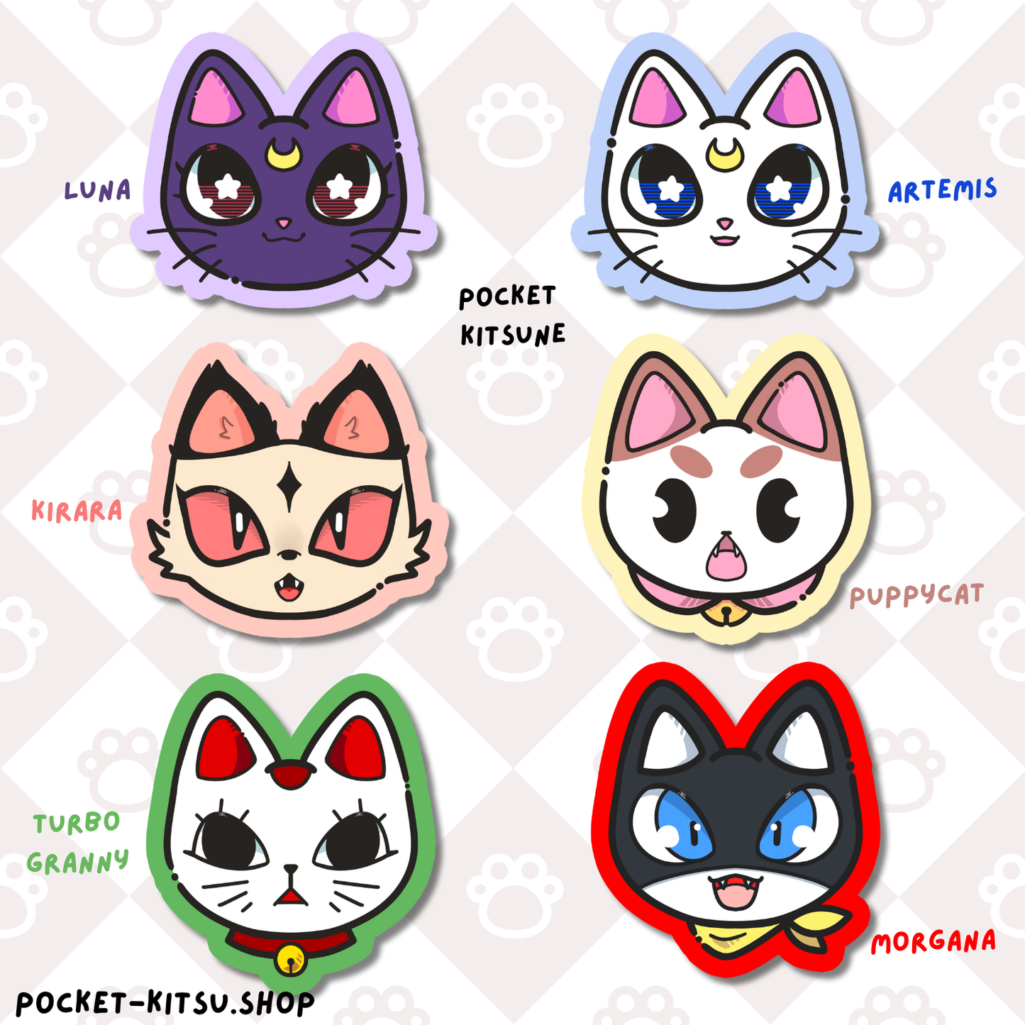 Fandom cat stickers