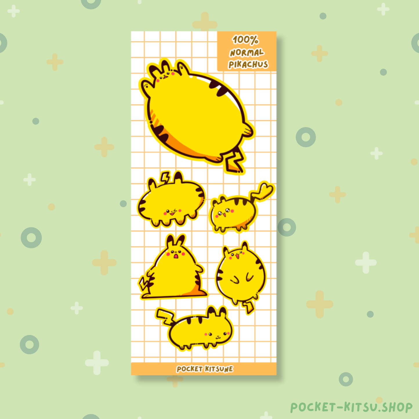 100% Normal Pikachus Sticker Sheet