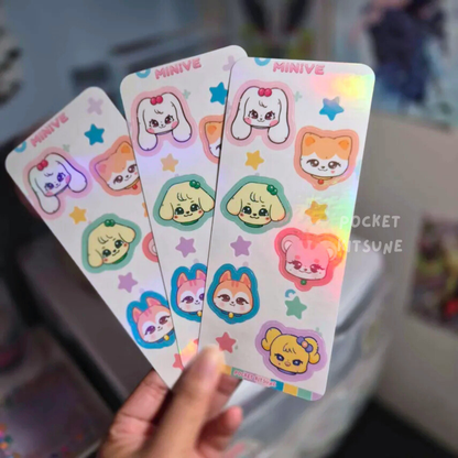 K-pop Sticker Sheets (MINIVE, SKZOO,ANITEEZ,TWICE)
